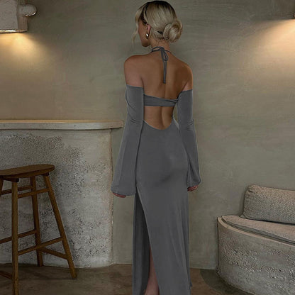 The Umbra - Backless Midi Evening Dress