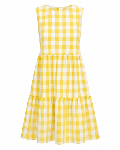 The Aprica - Plaid Round Neck Dress