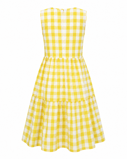 The Aprica - Plaid Round Neck Dress
