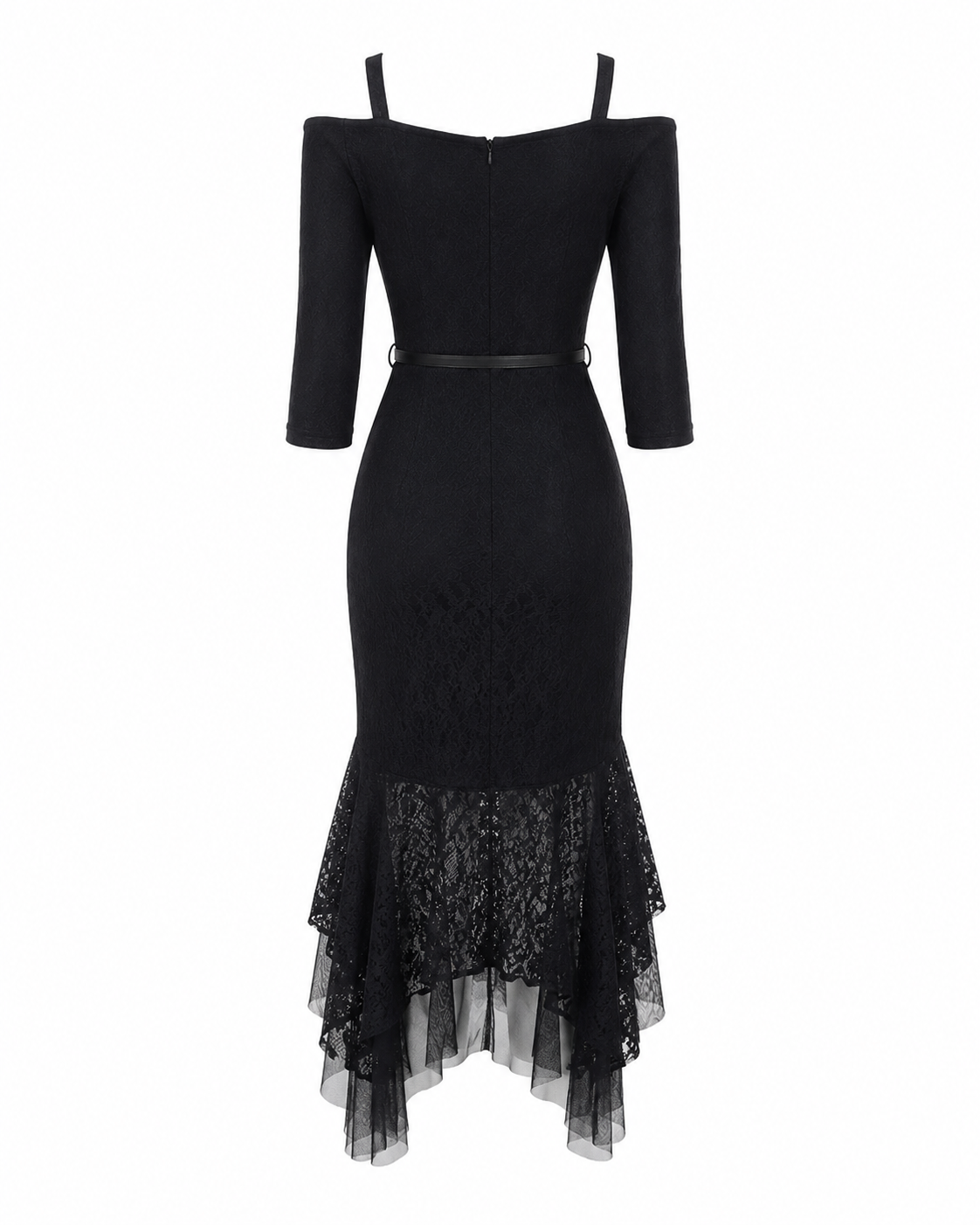 The Veloura - Cold-Shoulder Sleeve Mermaid Dress