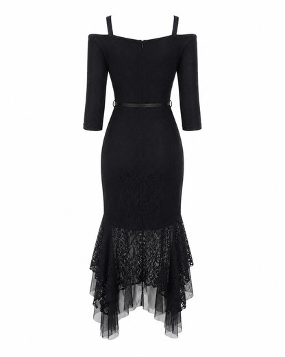 The Veloura - Cold-Shoulder Sleeve Mermaid Dress