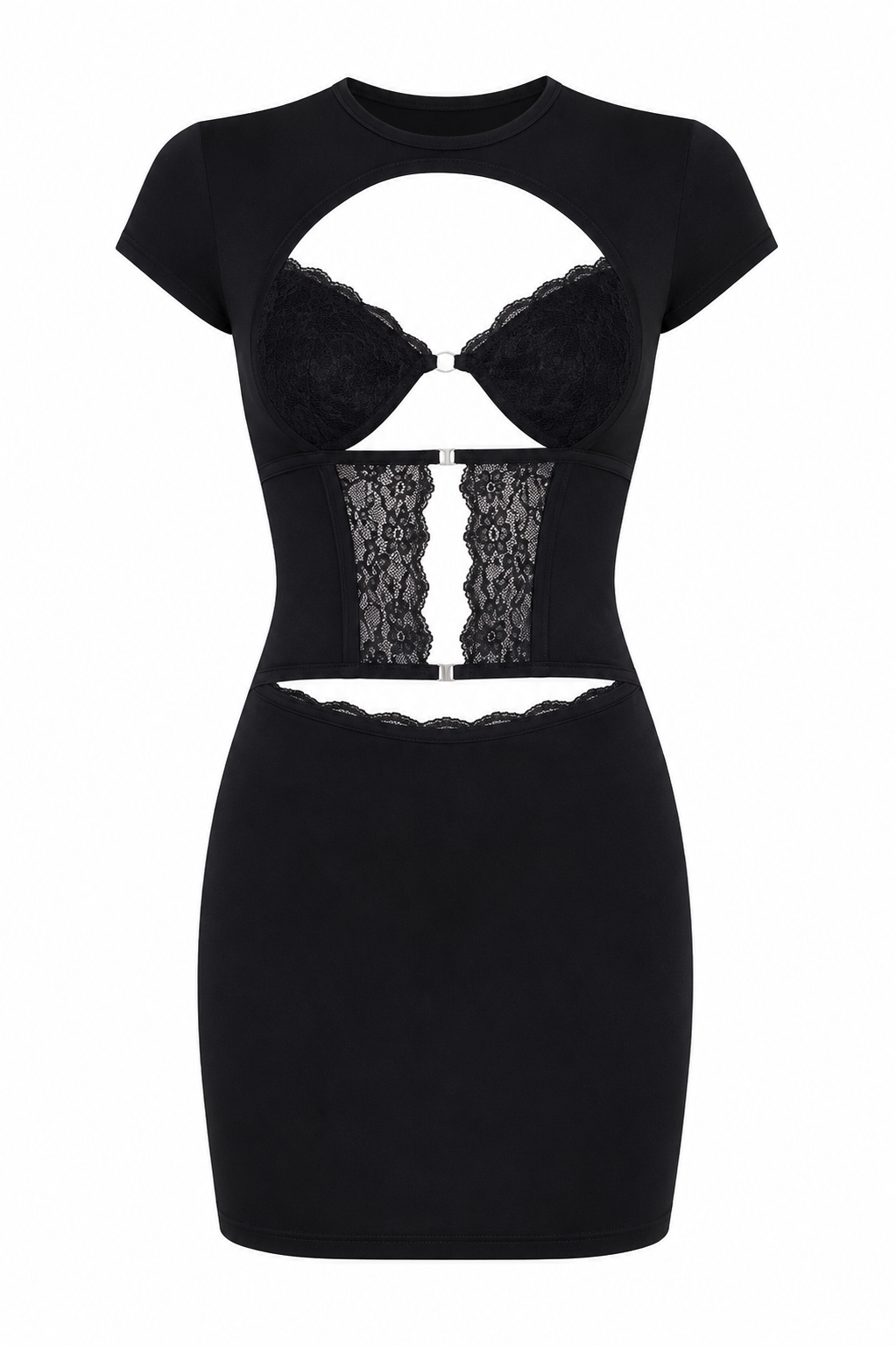 The Obsidiana - Hollow Lace Strap Dress