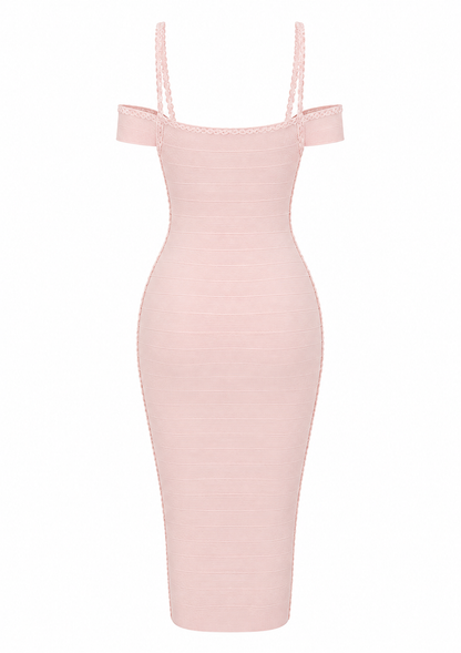 The Rosella - Off-Shoulder Midi Strap Dress