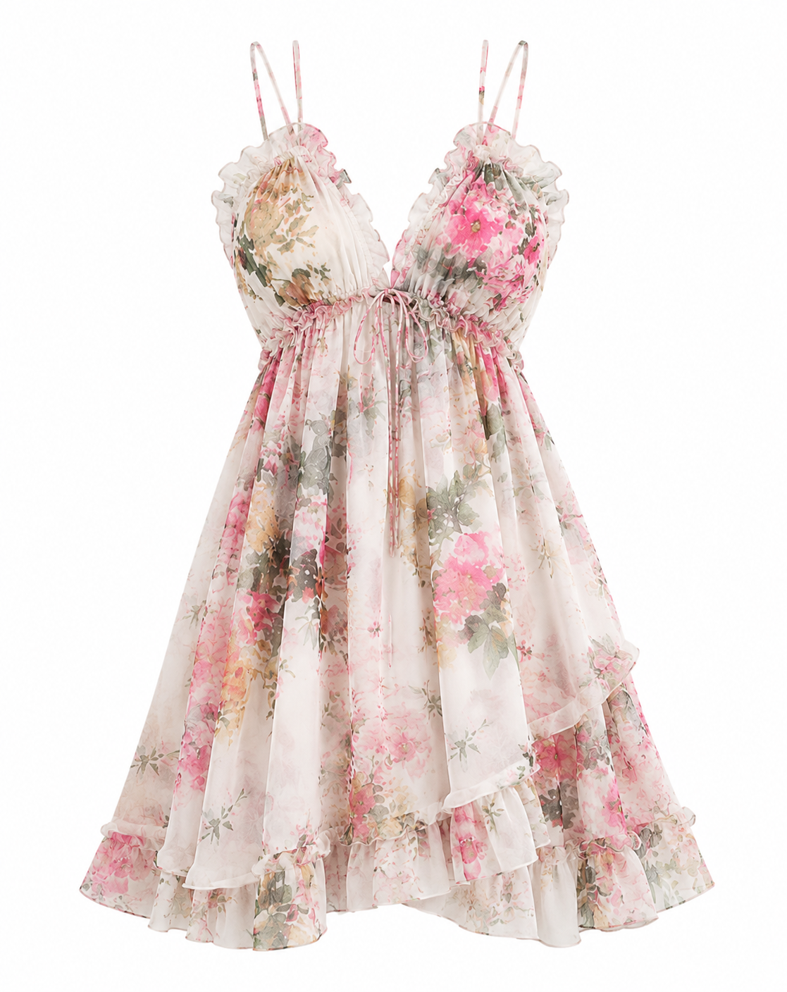The Lavinia – Floral Ruffle Slip Dress