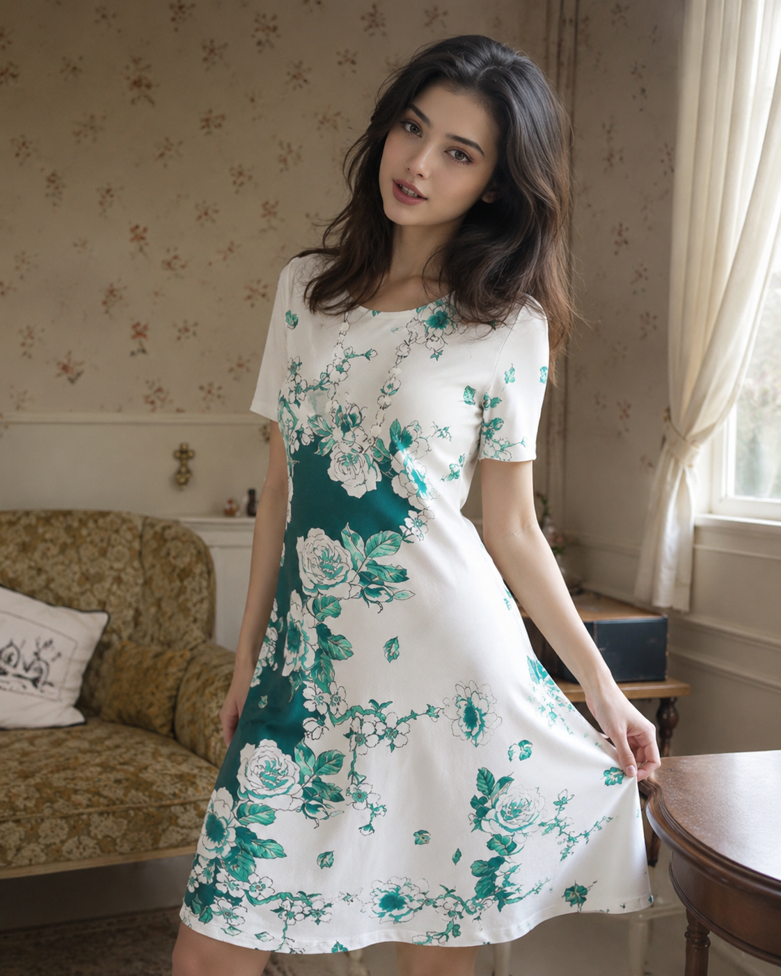 The Violeta - Floral Print Midi Dress