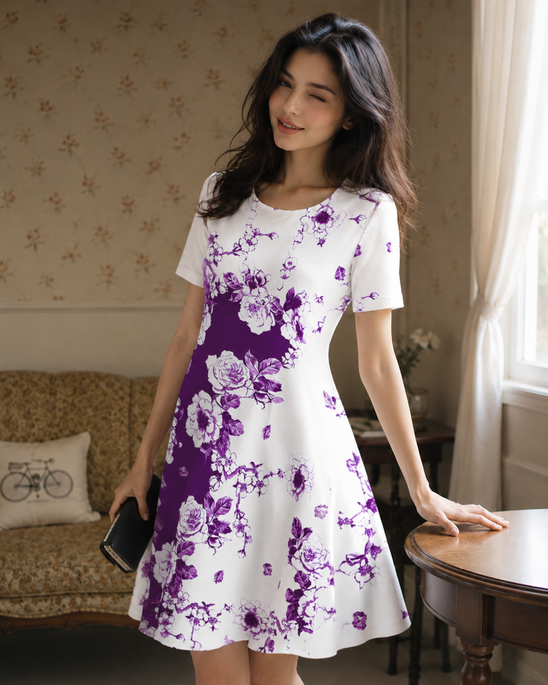 The Violeta - Floral Print Midi Dress