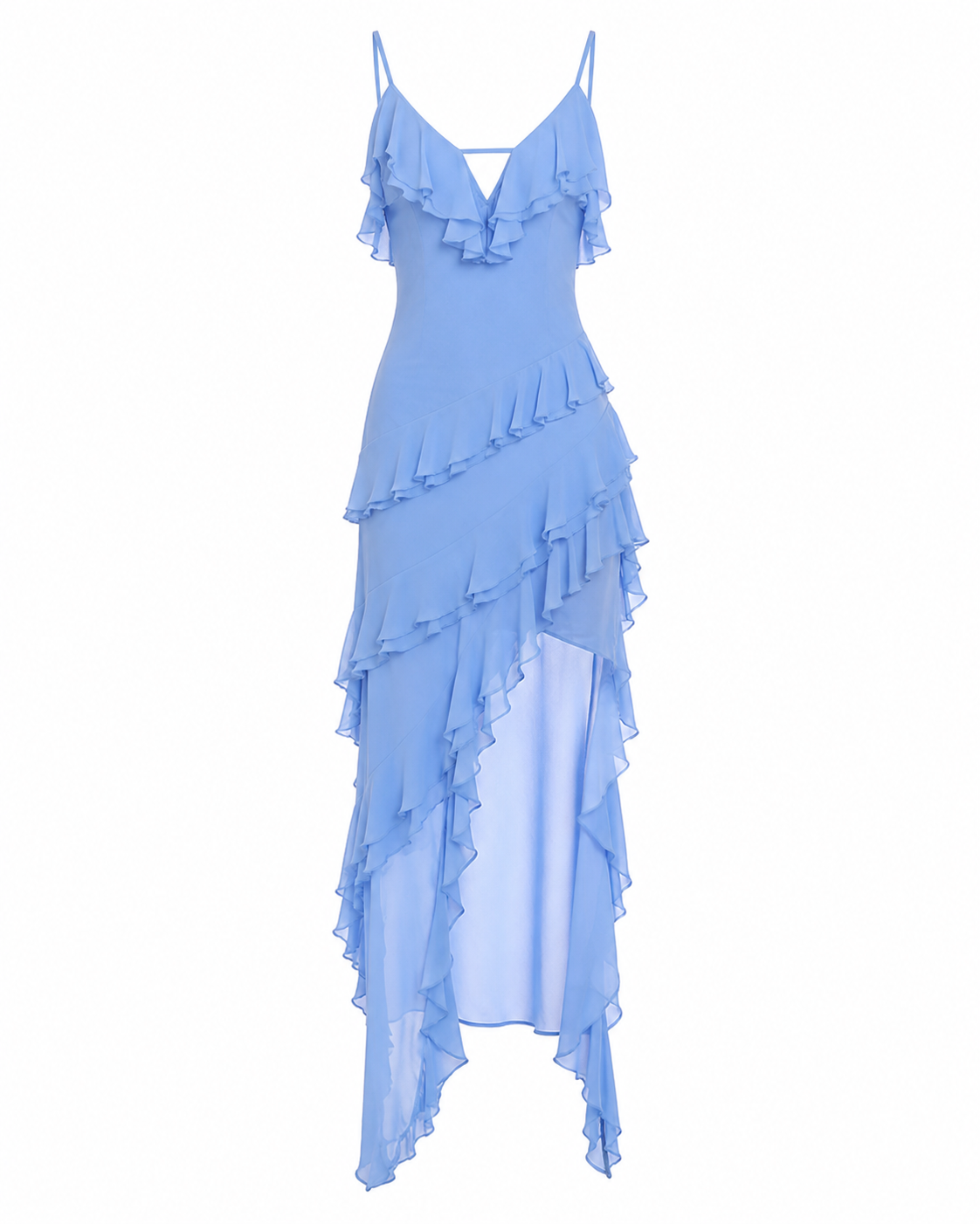 The Serena - Ruffle High-Low Slip Dress