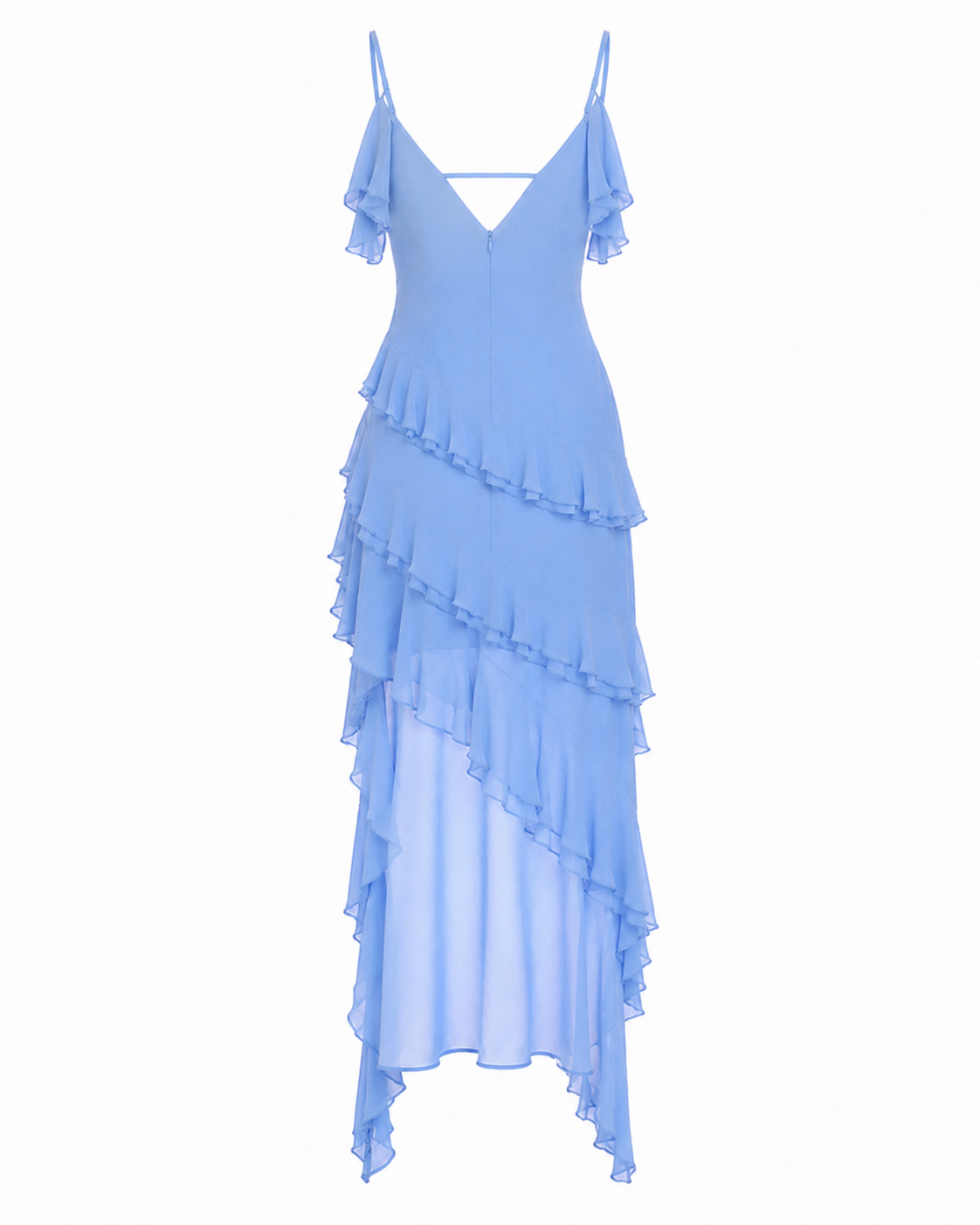 The Serena - Ruffle High-Low Slip Dress