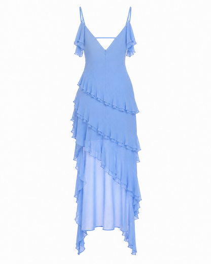 The Serena - Ruffle High-Low Slip Dress