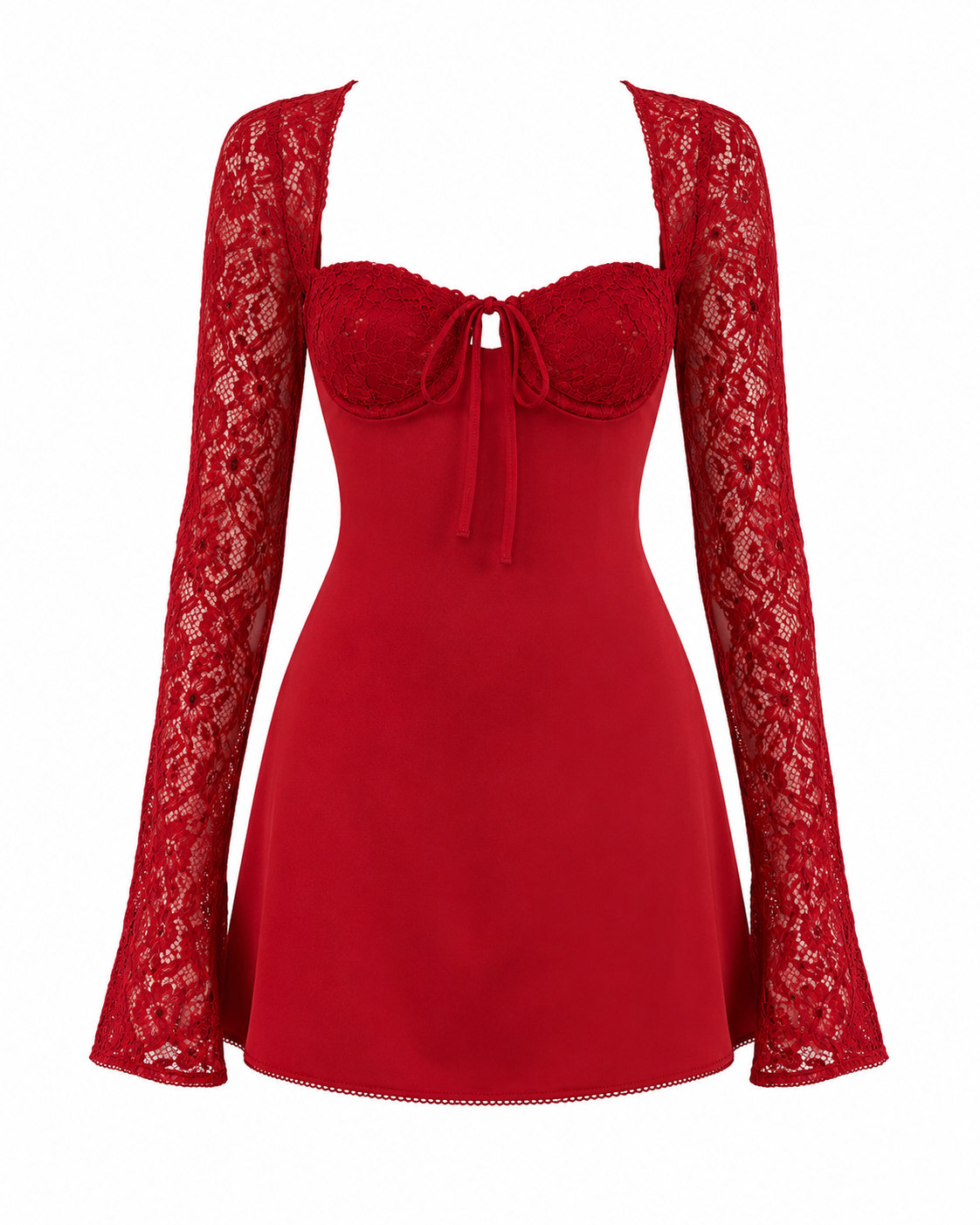 The Candela - Lace Corset Long Sleeve Backless Dress