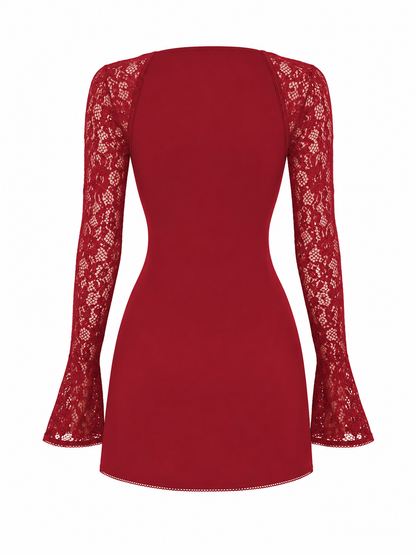 The Candela - Lace Corset Long Sleeve Backless Dress