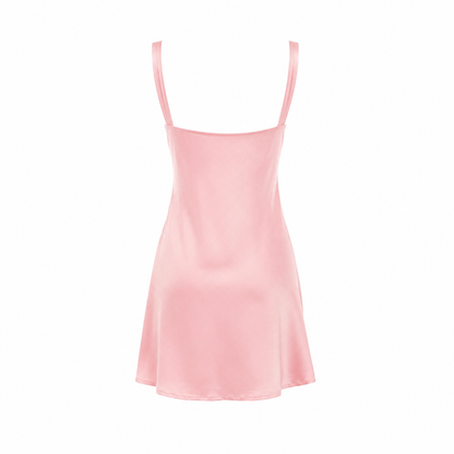 The Lucilla - Satin Lace-Back Mini Dress