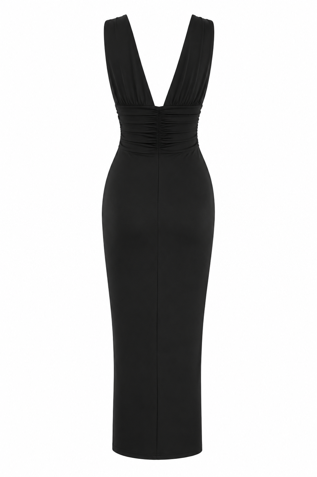The Antonia – Plunge Neck Midi Dress