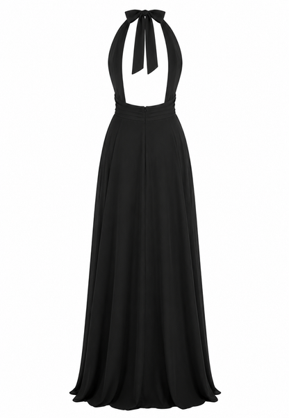 The Drusilla -  V-Neck Backless Split Dress