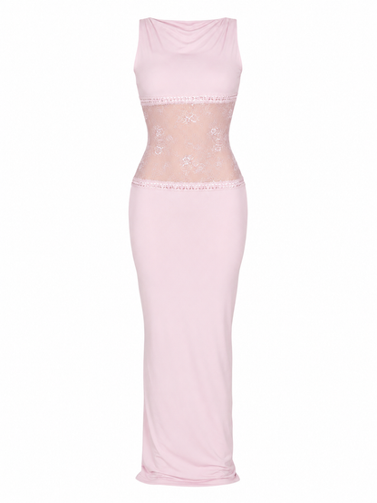 The Marcella - Sheer Lace Backless Dress