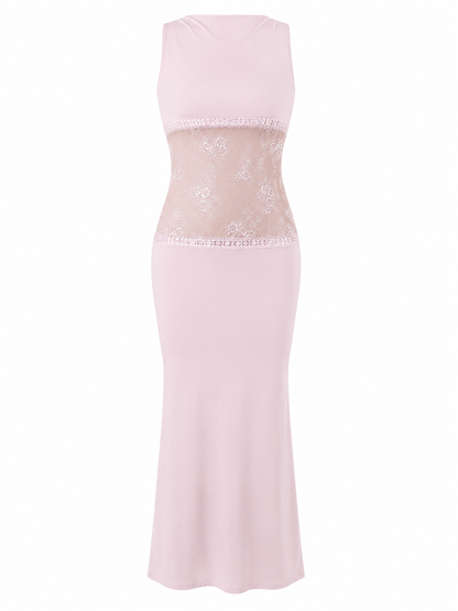 The Marcella - Sheer Lace Backless Dress