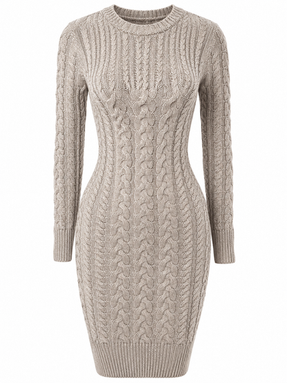 The Fausta – Cable Knit Sweater Dress