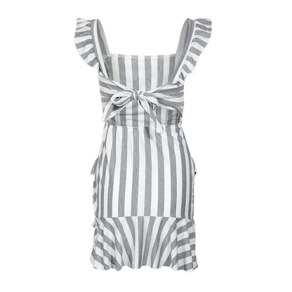 The Junia - Striped Tie-Front Cami Dress